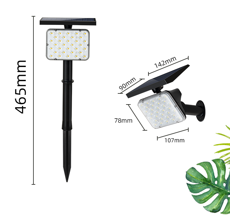 Outdoor 6000K 6500K Waterproof Solar LED Lights For Garden Lawn