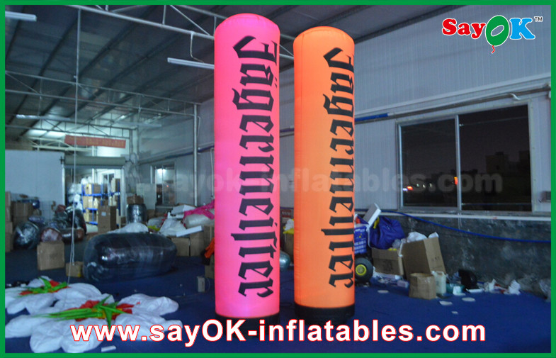 Advertising Inflatable Lighting Pillars / Columns Balloon With Logo Printing
