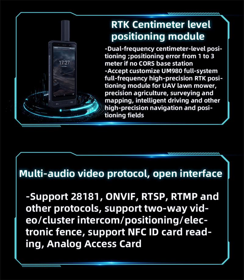 Poc Walkie Talkie Explosion Proof Mobile Phone IP68 RTK Centimeter Level Positioning