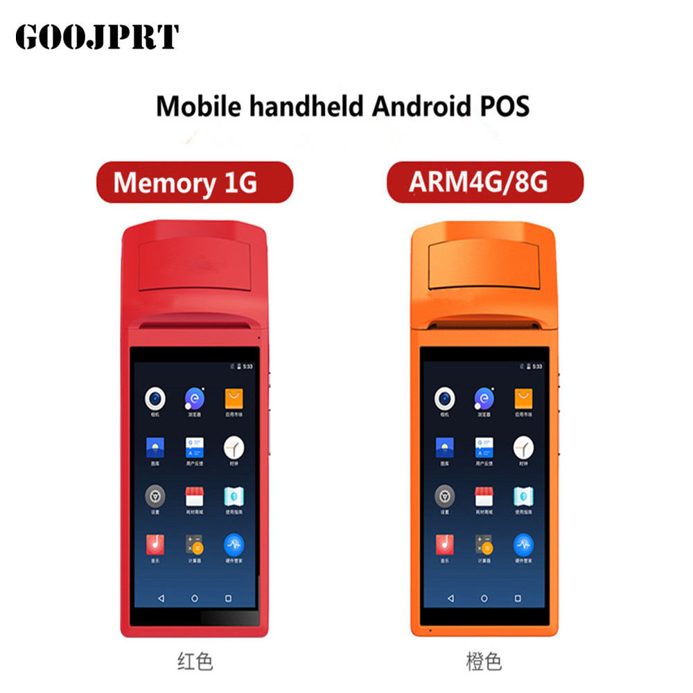 5.5 Inch Touch Screen display Handheld Terminal 3G Android Mini Pos Machine with Bluetooth Wifi Thermal Mini Pos Printer