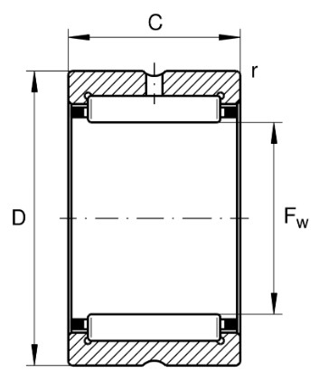 NK22/16 BKL Needle Roller Bearing without Inner Ring 22x30x16mm image 2