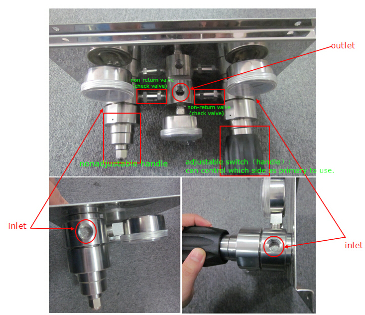 High Pressure Changeover Oxygen ss pressure regulator