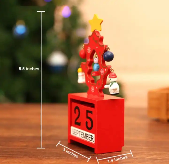 DIY Digital Calendar Wooden Christmas Tree Tabletop Decoration