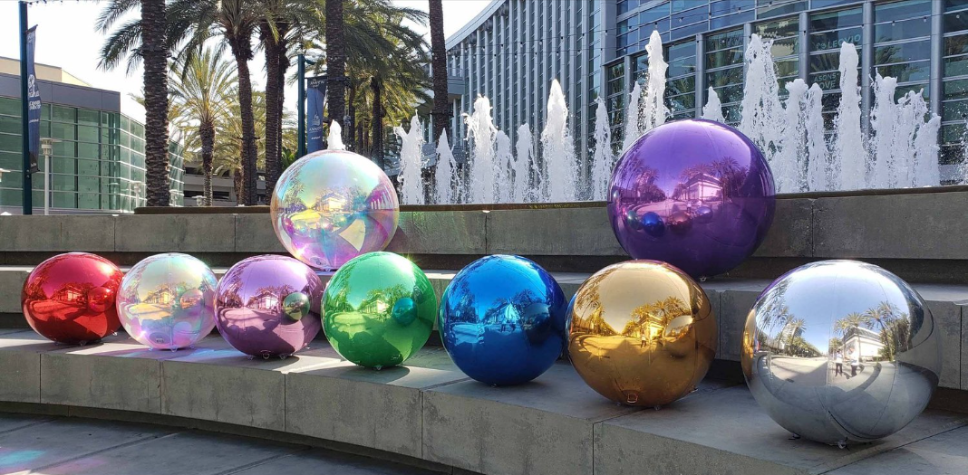 Party Stage Advertising Christmas Decoration Reflective Giant Silver PVC Inflatable Mirror Ball