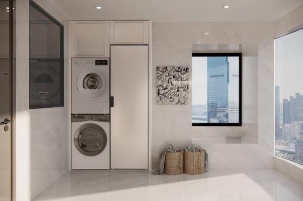 Fadior Stainless Steel Balcony Cabinet With Integrated Laundry And Storage