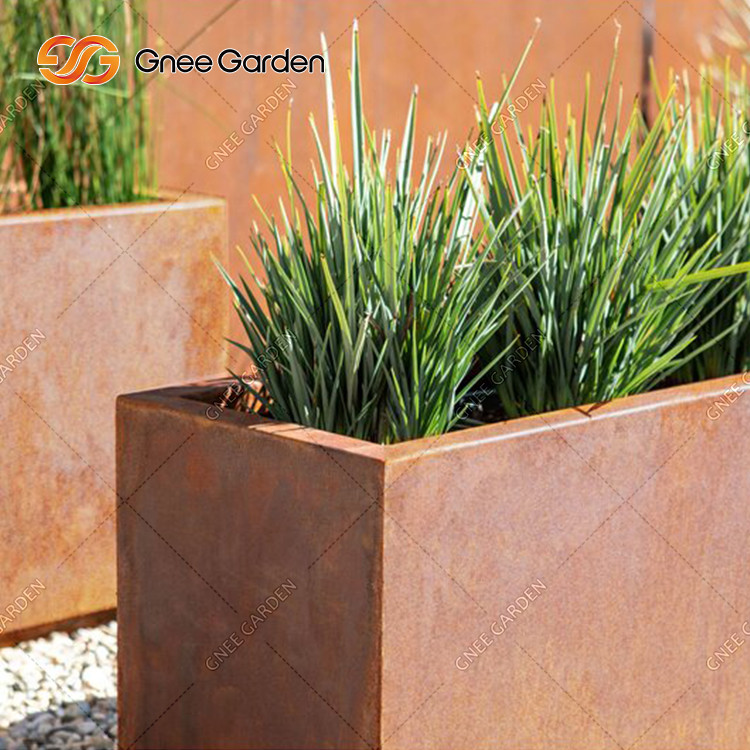 2022 Customized Corten Steel Rusty Assembly Metal Flower Planters Fabrication Plant Pot Corten Steel Planter