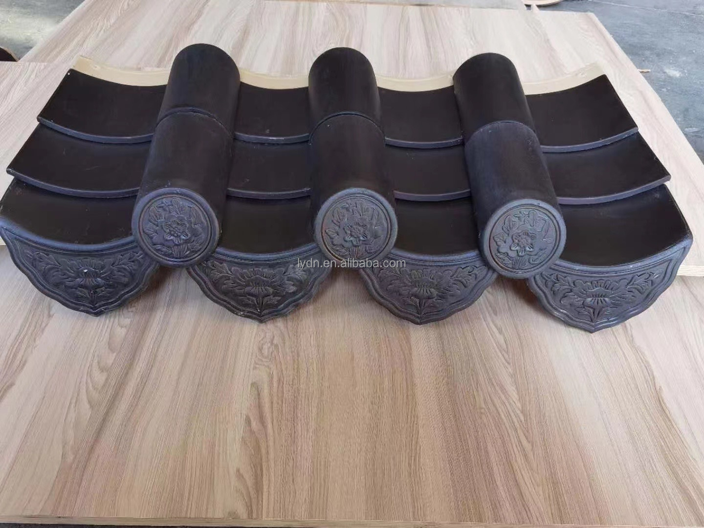 Glazed Tiles for Traditional Design of Green Color Roof in Chinese Temple in Philippines