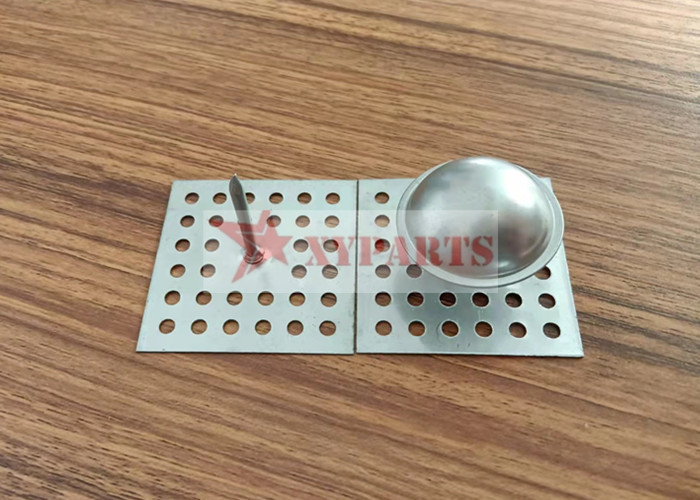 50X50mm Galvanized Perforated Base Insulation Hanger Pin With Self-Locking Washer