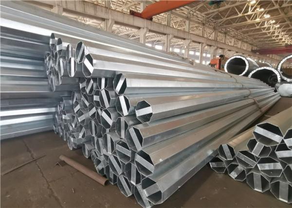 Octagonal Galvanized Electrical Steel Power Pole 2.3-5mm Thickness for