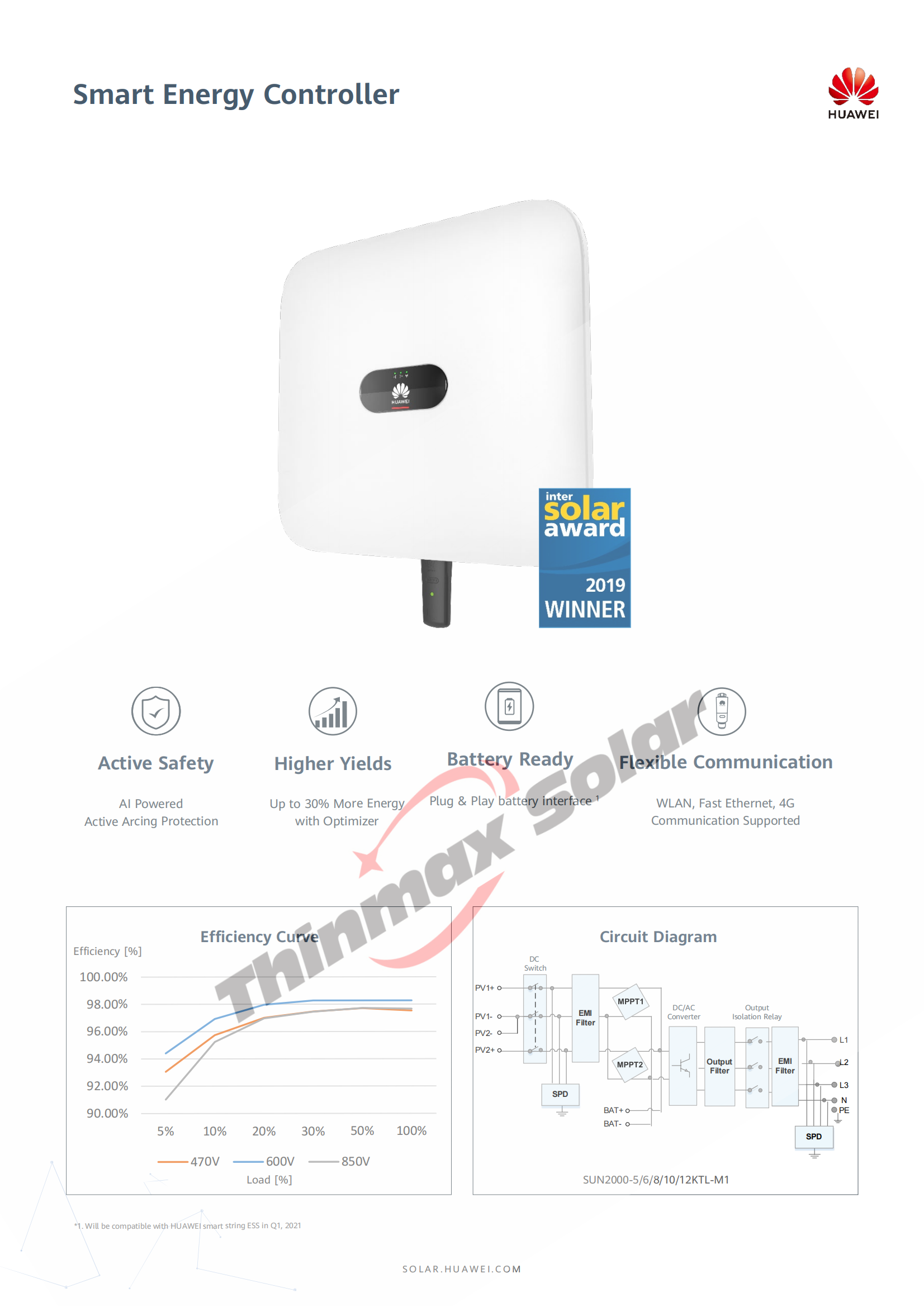 Huawei Hybrid inverter SUN2000-5KTL-M1 5KW 6KW 8KW 10KW 12KW Three phase HUAWEI inverter