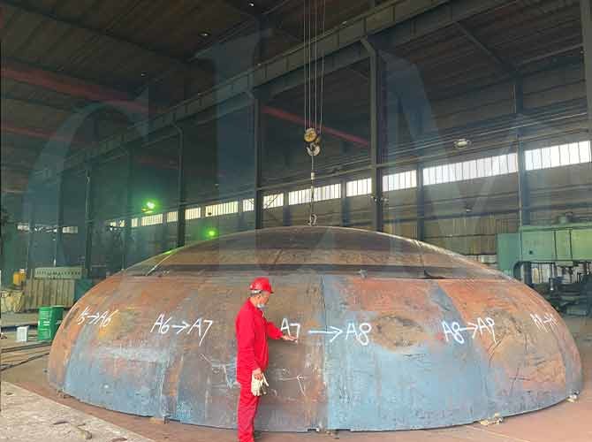 Customized Steel Cone Segment Tank Heads Normalized Heat Treatment