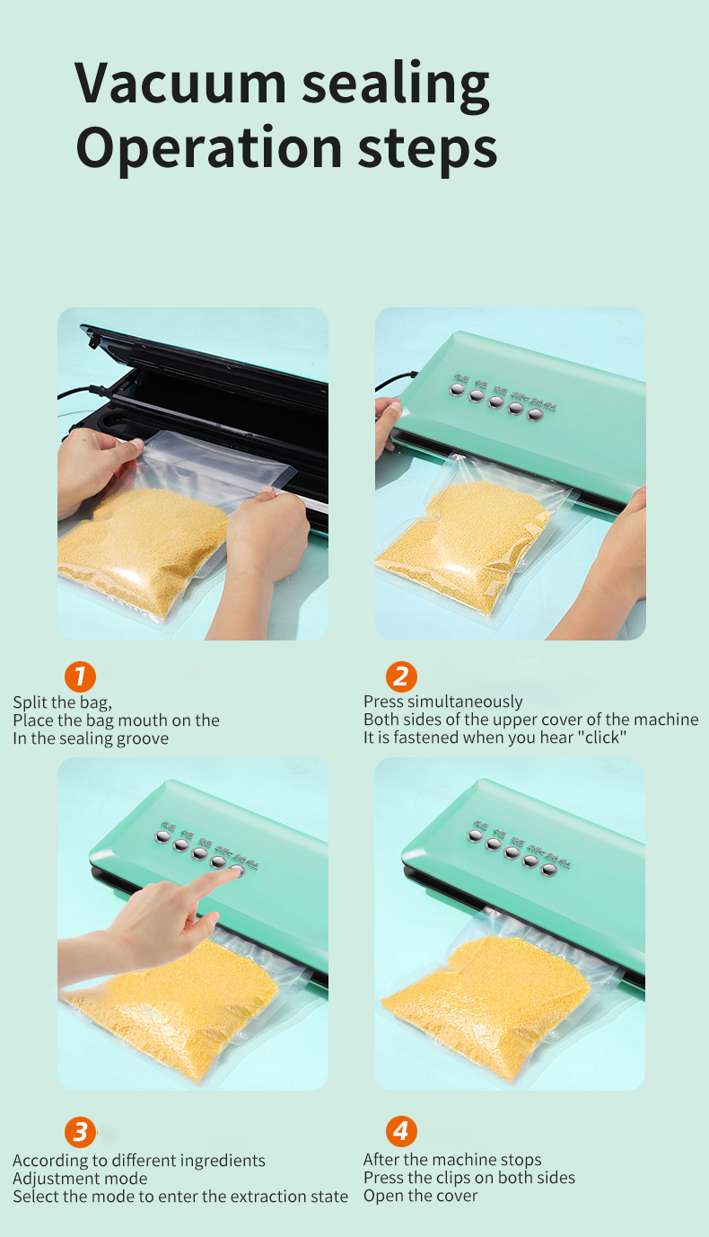Plastic Packaging Material Handheld Chamber Vacuum Sealer Bag for Household Needs