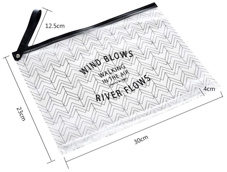 metal zipper, metal slider,file folder a4 size PVC mesh document bag with zipper cosmetics offices supplies travel pack