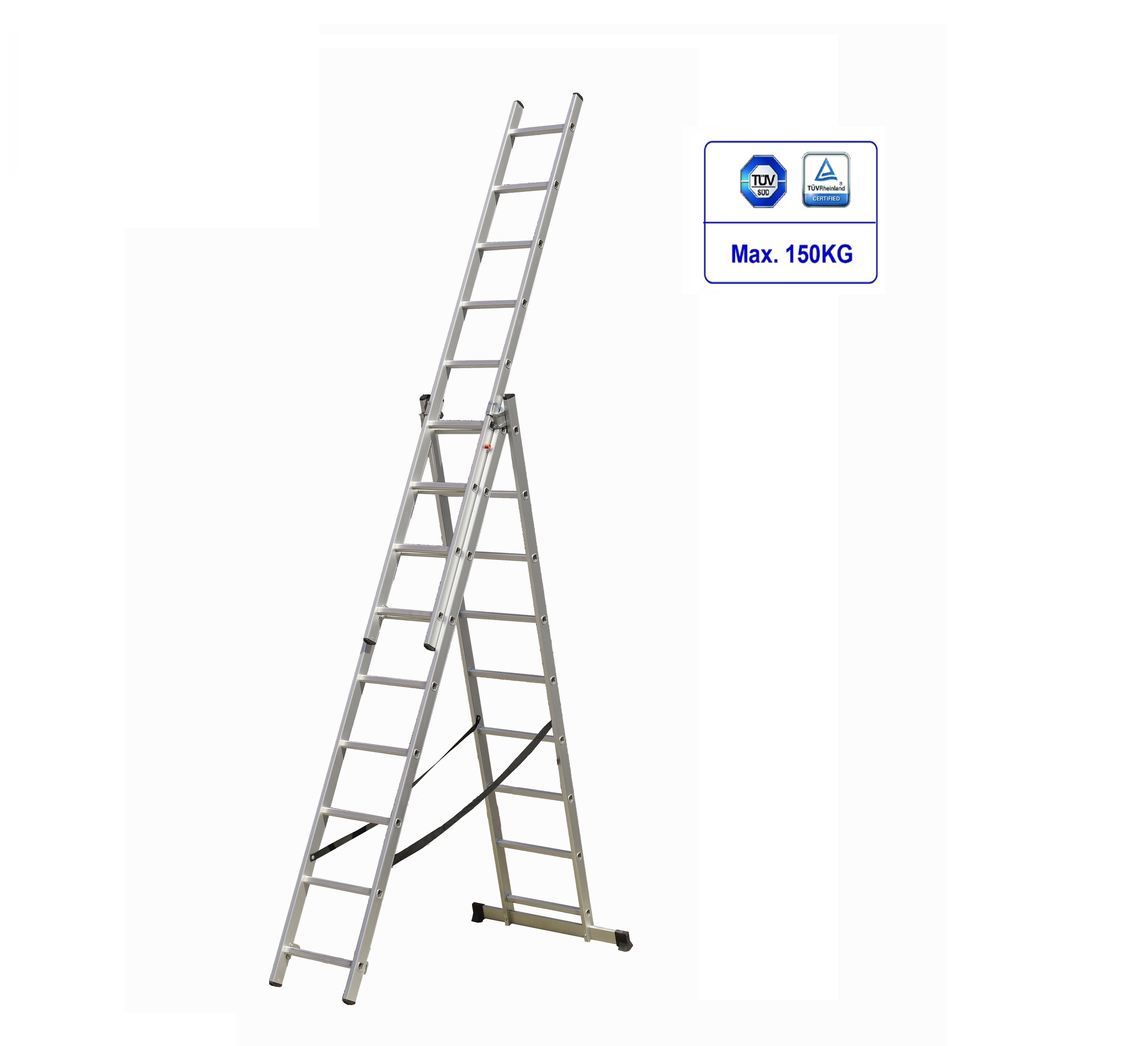 Lightweight Aluminum Extension Ladder 3x9 Collapsible Extension Ladder