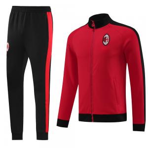  Red Soccer Team Tracksuits Set Polyester Football Training Set Manufactures