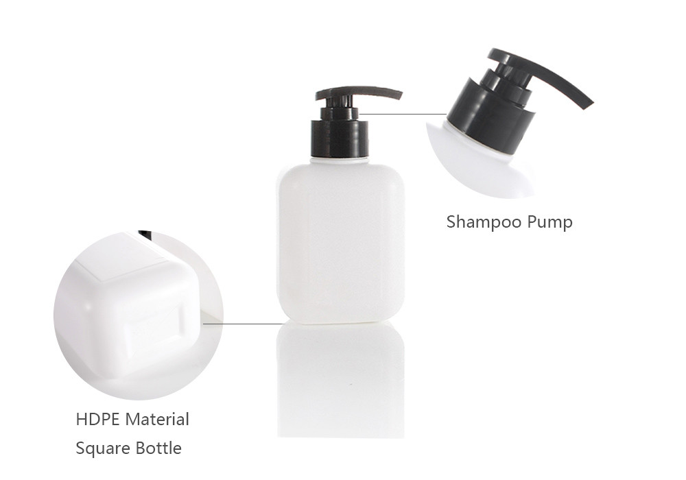 Shower Gel 350ml HDPE Lotion Plastic Bottle White Round Shoulder