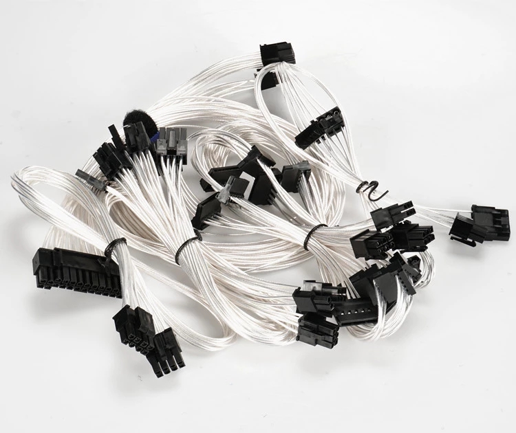 PSU Cable Kit 24pin ATX 8pin PCI-E 8pin To 6+2 To 6+2 6pin PCI-E To 2 * Large 4P Puncture To Small 4P soft silicone cable