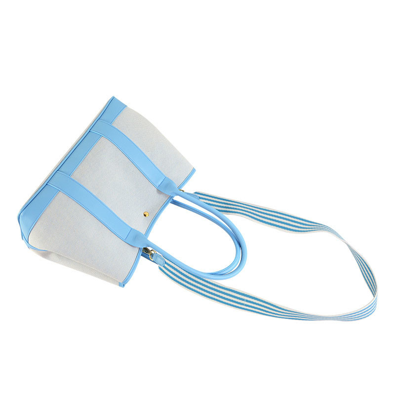 Waterproof Summer Vacation Hand Raffia Tote Bags Custom Print With Pocket