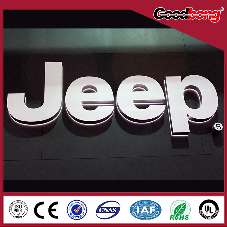 plastic 3d led illuminated advertising car logo