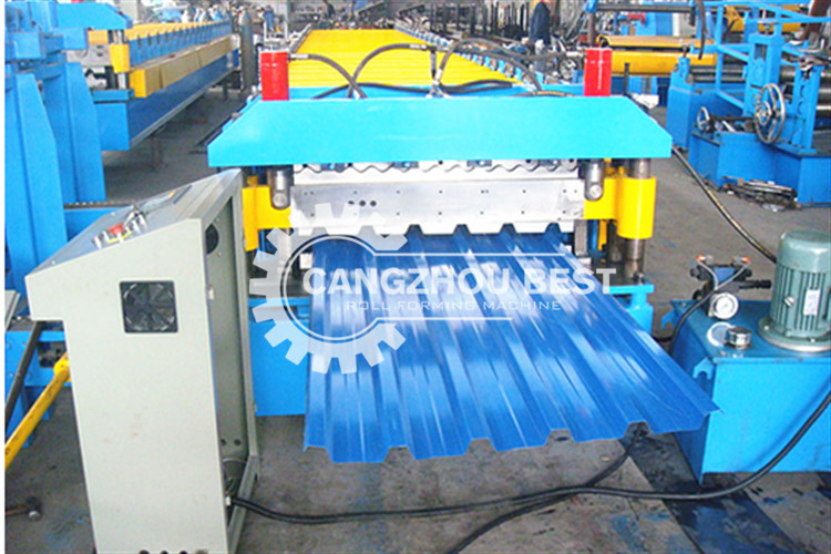 PLC control Trapezoid Metal Roof IBR Sheet Roll Forming Machine