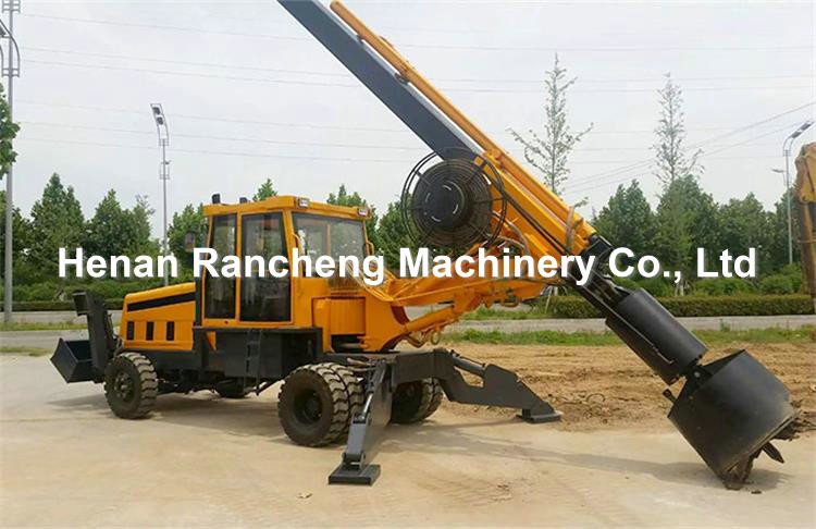 Wheel Type Auger Piling Hydraulic Rig 11m / 13m / 15m / 20m Depth