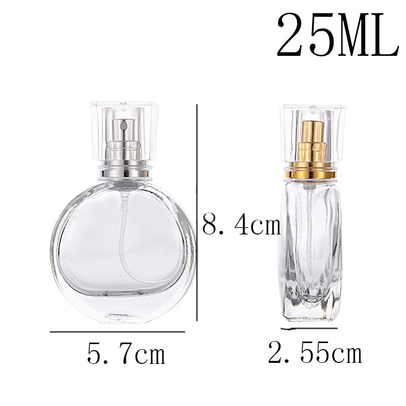 25ml Empty Flint Glass Refillable Perfume Bottles With Spray Atomizer