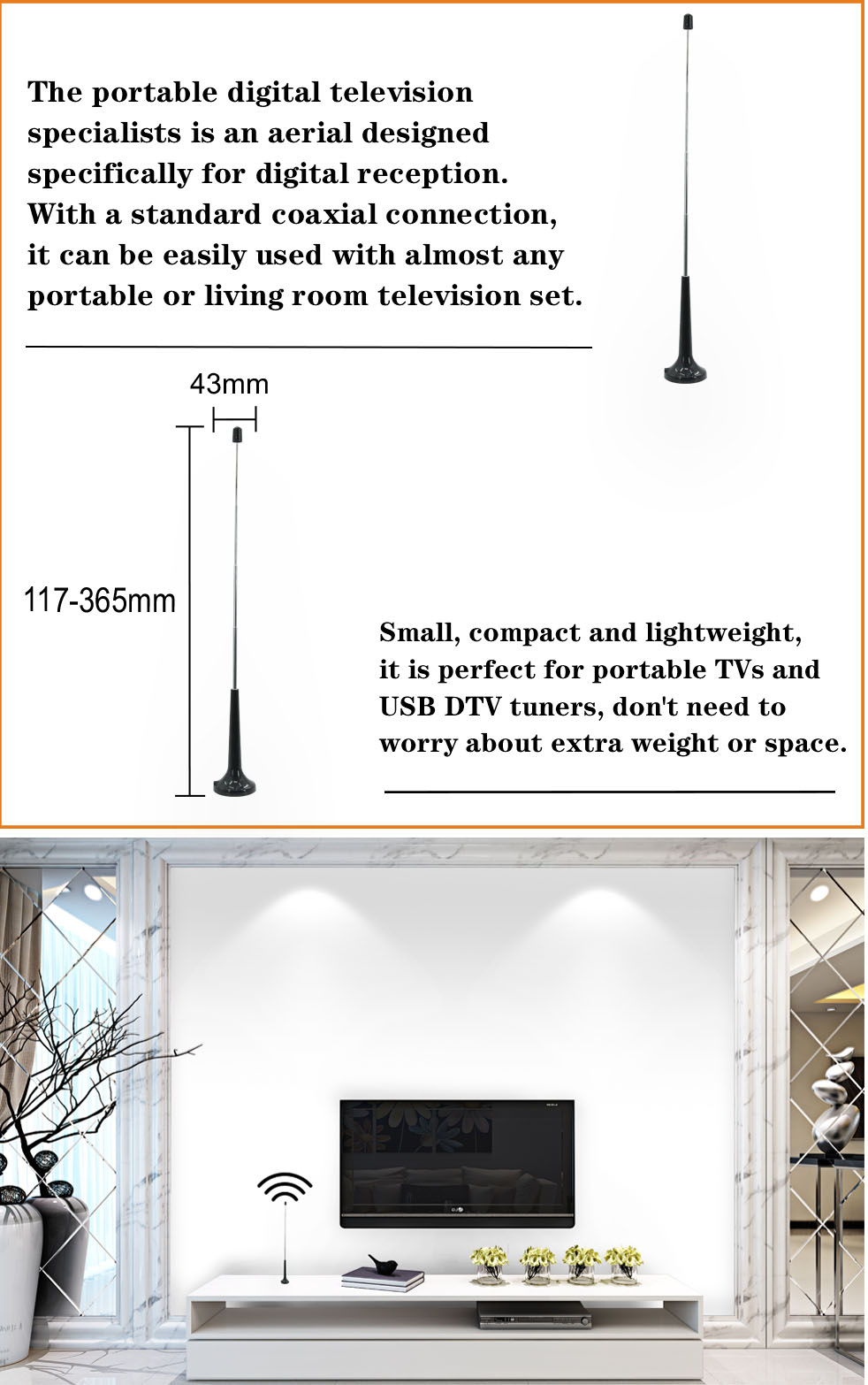 174-240MHz 1.45-1.492GHz / Biii / L-Band Digital HDTV Antenna DAB Tv Aerial