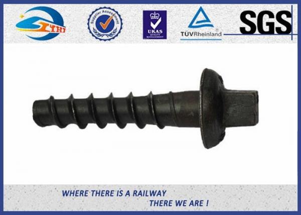 Quality SS Thread Railway Sleeper Screws Zinc Plated / Railway Screw Spikes for sale