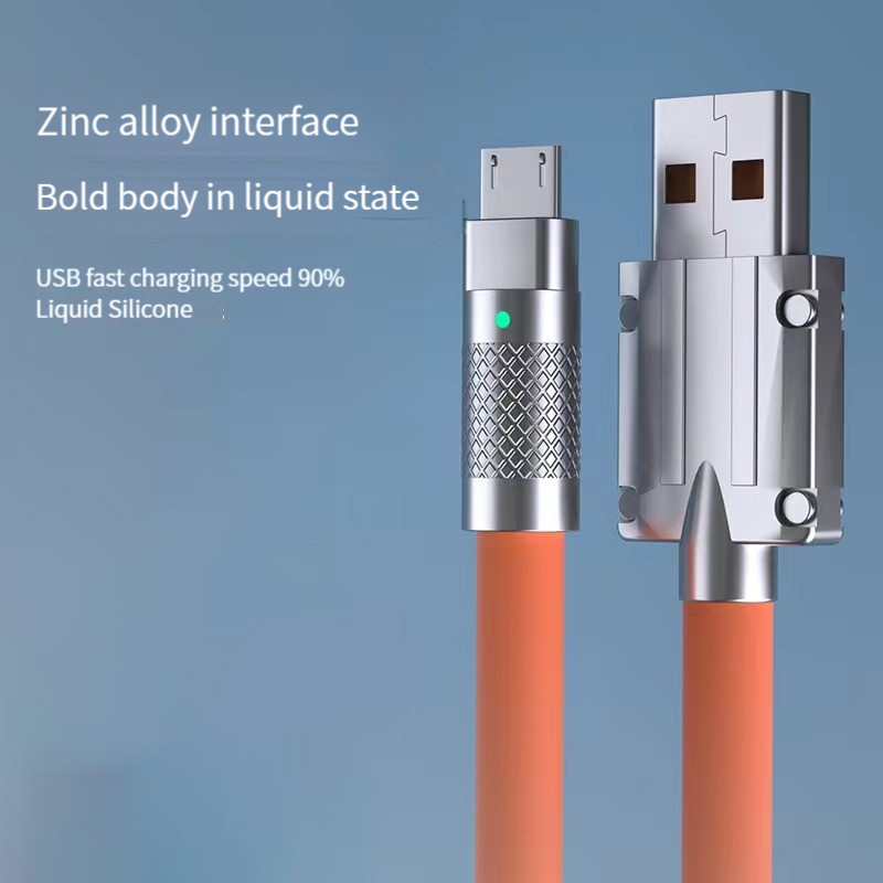 Fast Type USB C Data Cable 120W 6A Liquid Silicone Super Charge