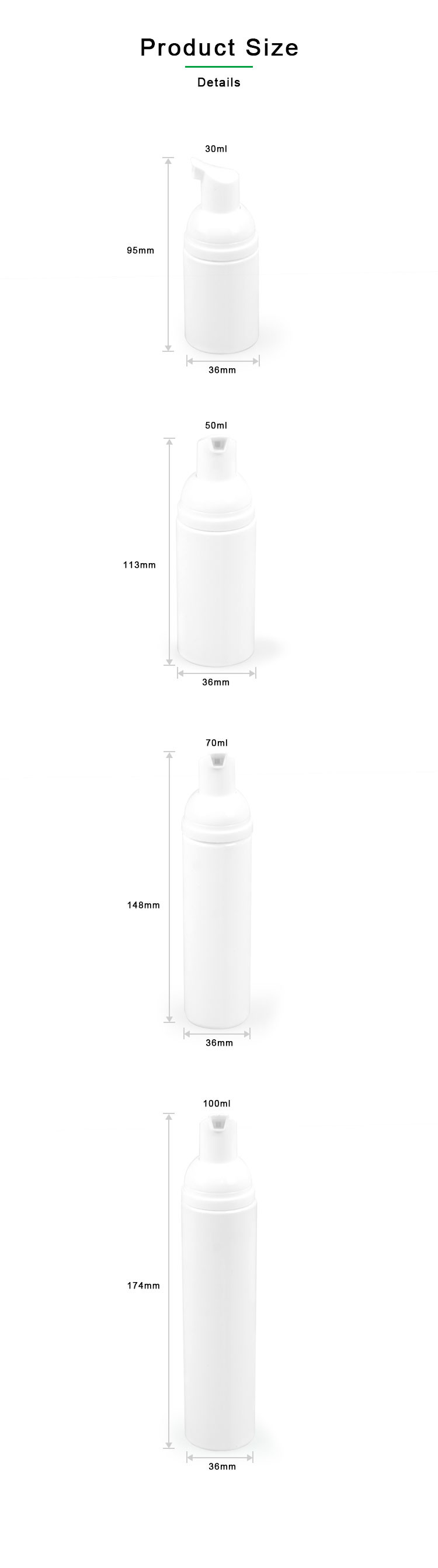 Bubbler White Clear Mousse Liquid Foam Empty Bottle For Shower Gel