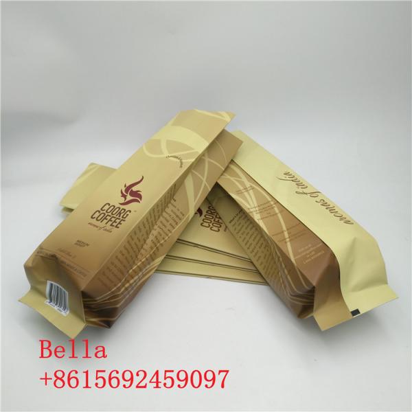 Side Gusset Coffee Bag Plastic Pouches Packaging Zipper Top For 250g 1kg Coffee