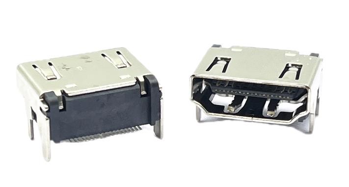 Female STD RA AF SMT Micro HDMI Socket Connector Panel Grd Flange ODM