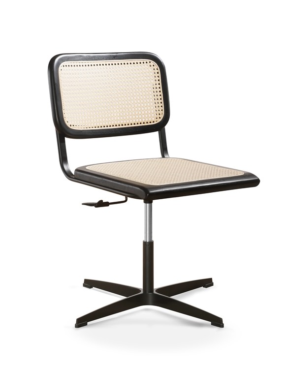 29cm Back Rattan Office Chairs 0.092CBM Cane Adjustable Executive Revolving Office Chair