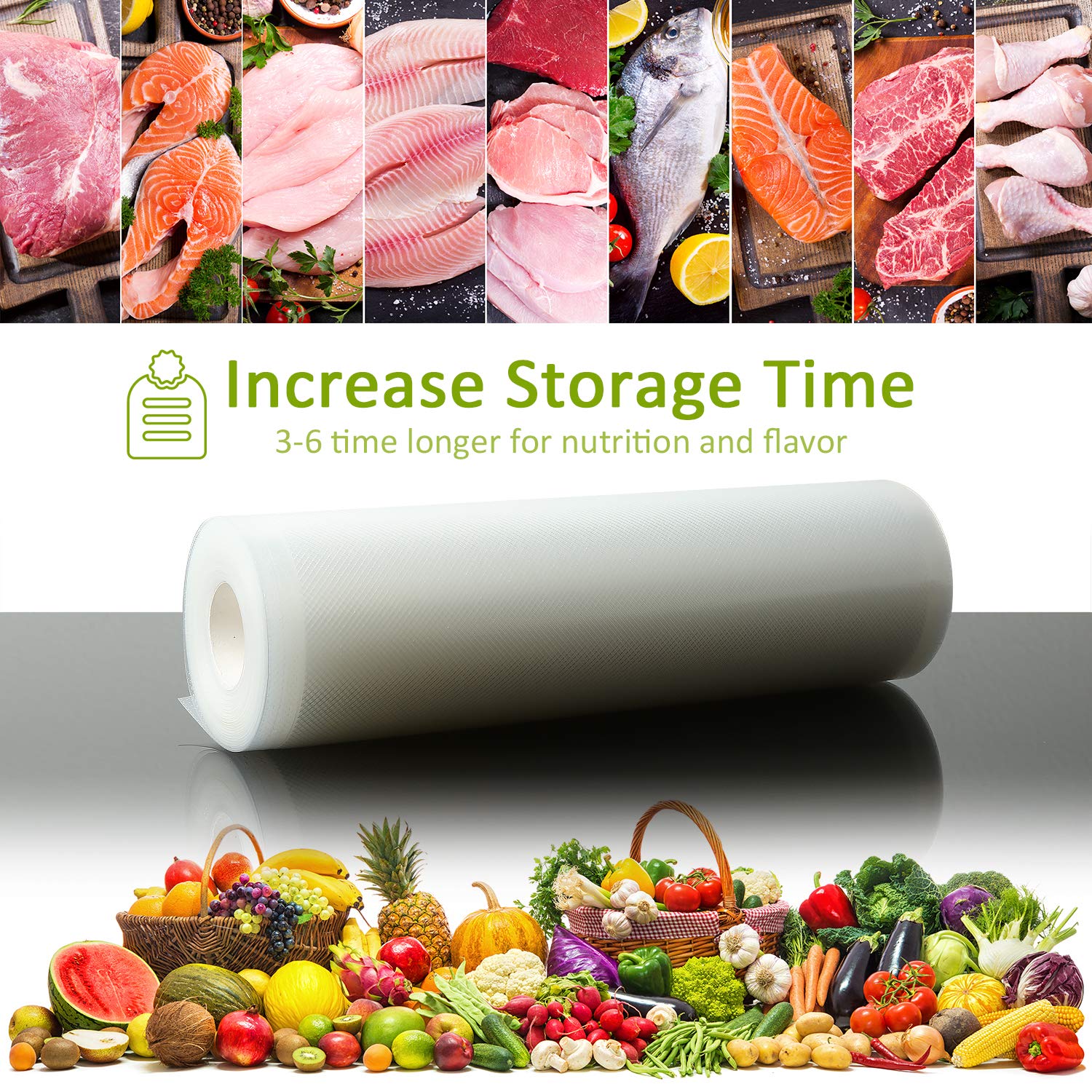 Sandwich Vacuum Sealer Roll Food Vacuum Roll Bags Food Storage Bags For Freezer