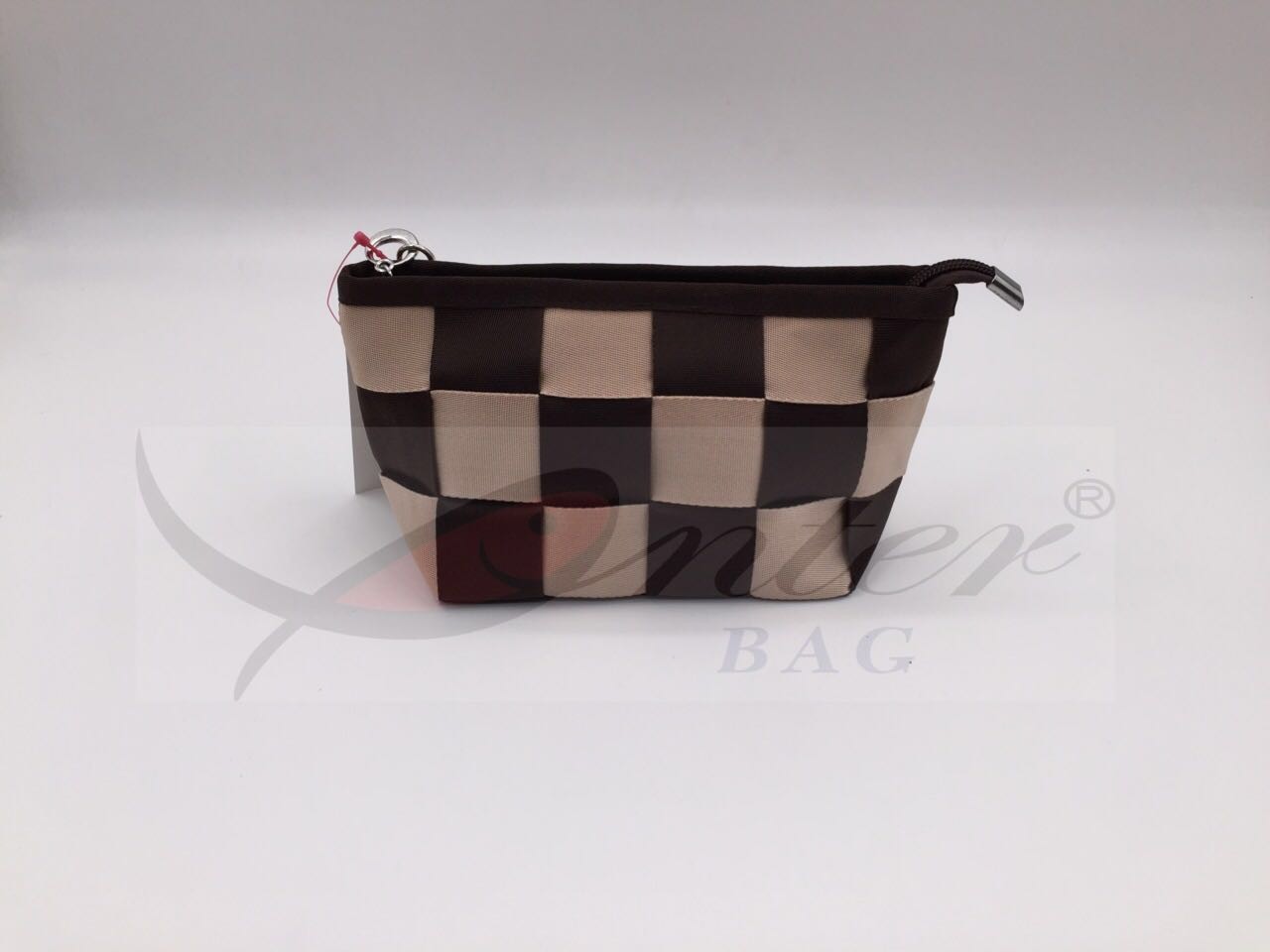 Two Tone Nylon Webbing Travel Cosmetic Bags With Zipper Easy Carrying