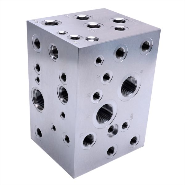 Quality Hydraulic Manifold Block CNC Machining Factory Offering Structural Optimization Design and Multiple Surface Treatment Options for Automation and Agricultural Machinery for sale