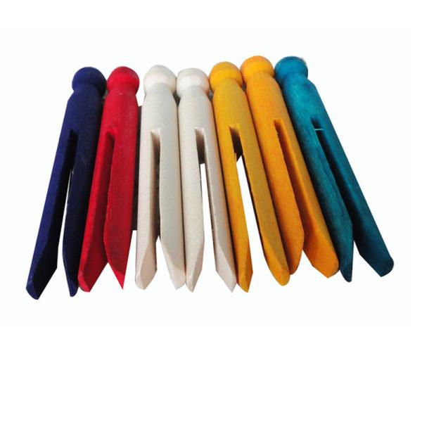 Wooden Clothespins Non Staining Hardwood Peg Pins Close Wire Springs Drying,