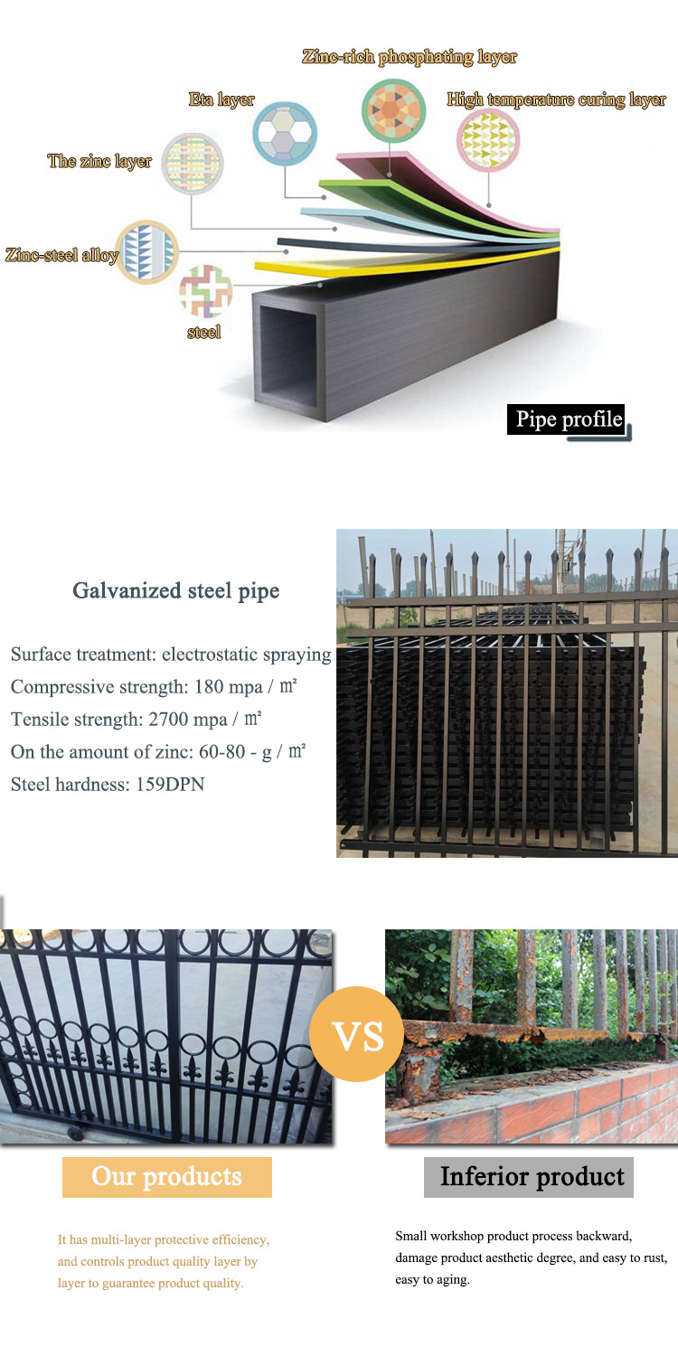 Lowes Steel Wrought Iron Railings Palisade Temp Fence For Sale In Mauritius Market