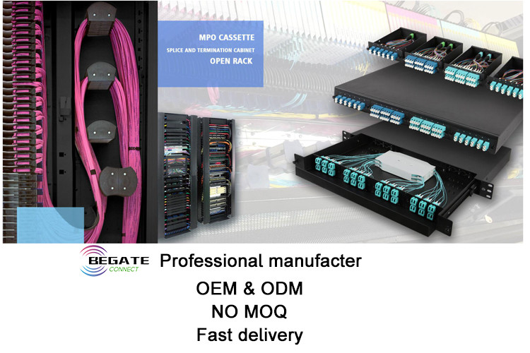 12 Fibers OS2 Single Mode MPO MTP Cassettes MPO To 3 X Quad LC Adapter Cassette