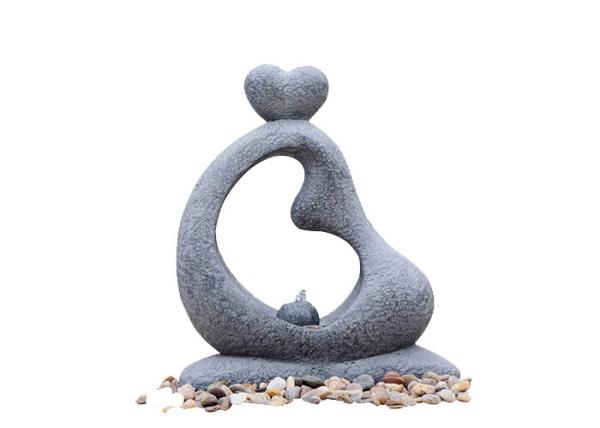 Nature's Mark Heart Couple LED Relaxation Resin Water Fountain with Authentic