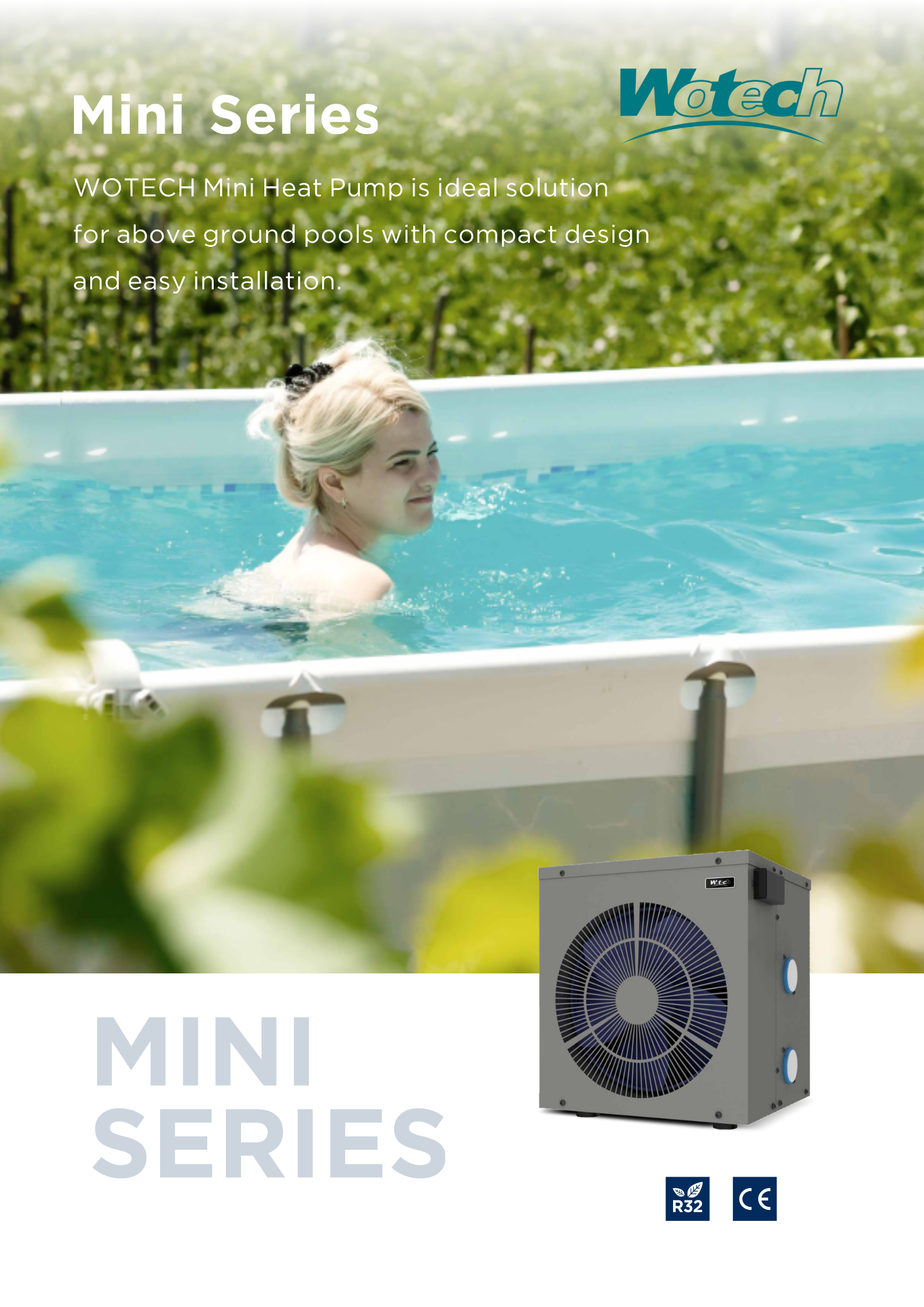 Mini AC On Off Pool Heater Circulation Hot Tub Heat Pump For Swimming Pool Water Heating