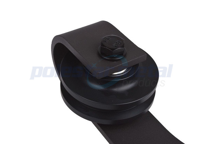 Satin Black Steel Decorative Door Hardware , Modern Sliding Barn Door Hardware Rail 2000mm