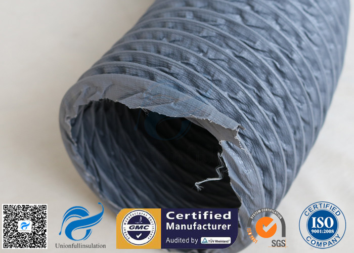 PVC Coated Fiberglass Fabric Grey Flexible Ventilation Air Ducting Vent Hose