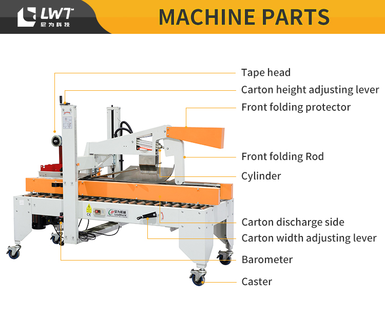 High Speed Adjustable Top Bottom Tape Electric Stable Automatic Cartons Boxes Box Sealer Carton Sealing Machine