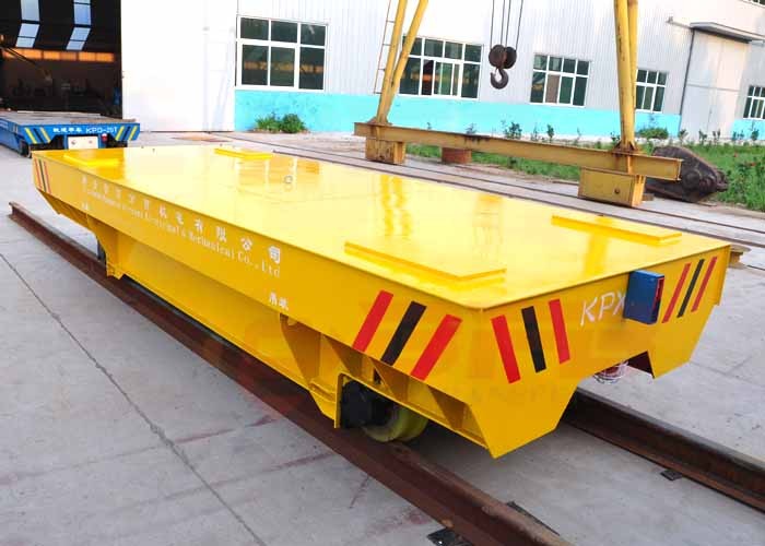 Wagon On Rails Industrial Transfer Car , High Performance Heavy Material Handling Equipment Four Wheels Rail Cart