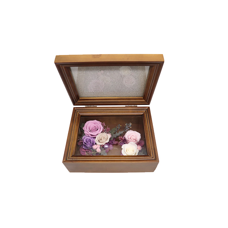 Customized Wooden Photo Frames Decorations With Pollen Preserved Rose