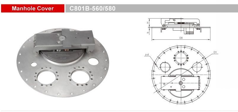 Aluminum Alloy Tank Manlid, Manhole Cover for Tankers, Getc801b-560/580