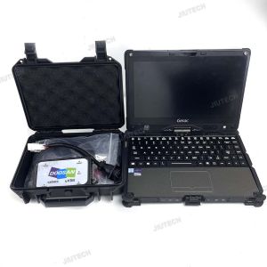 Getac V110 laptop + For Doosan uvim Excavator Forklift Engine Fault Detector DDT SCR DPF DCU ECU Scanner Fault Diagnostic Tool