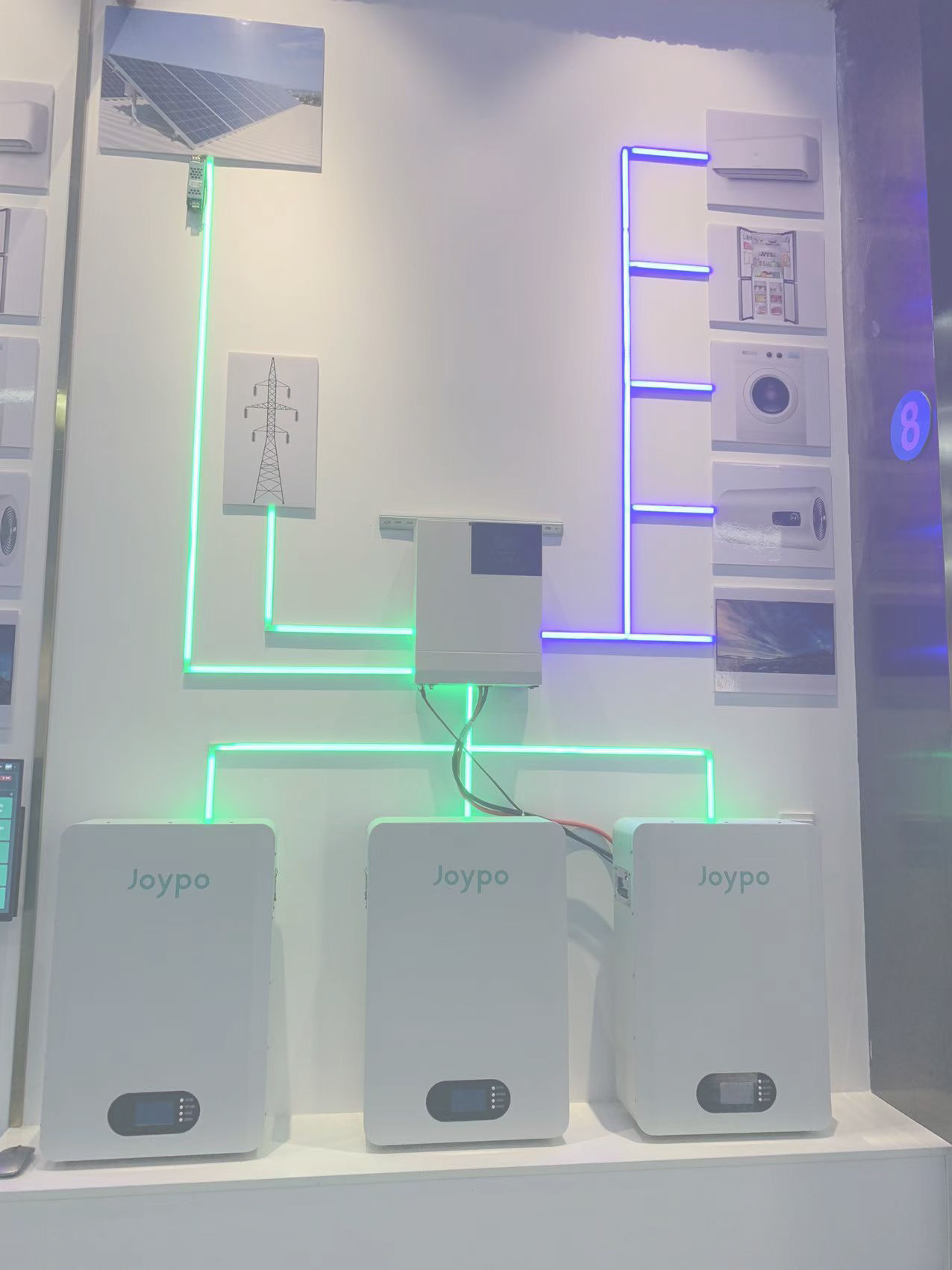 Joypo Residential LiFePO4 Solar Powered Battery Pack Wall Mounted 5kwh 10kwh