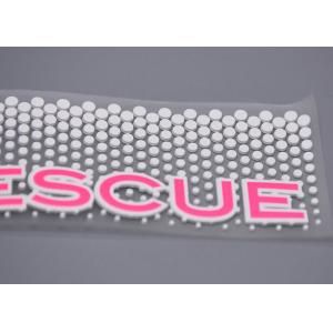 Clear TPU White Silicone Dots Screen Printed Patches Custom Logo For Garments
